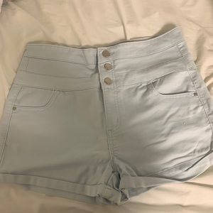 Light blue high wasted shorts